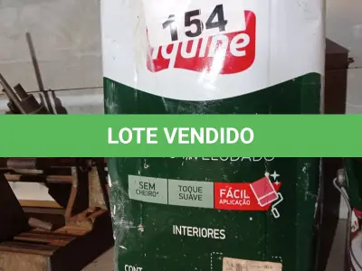 LOTE 154 - 01 LATA DE TINTA IQUINE PINTALAR INTERIORES FOSCO AVELUDADO NA COR BRANCO GELO 18L. (NO ESTADO, LEILÃO NÃO TEM GARANTIA E NEM DEVOLUÇÃO, SUJEITO A POSSÍVEIS AVARIAS VISÍVEIS/OCULTAS E/OU AUSÊNCIA DE COMPONENTES).