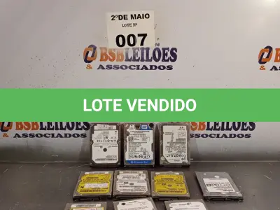LOTE 007 - 10 HARD DISCO PARA NOTEBOOK MARCAS E MODELOS DIVERSOS. (NO ESTADO, LEILÃO NÃO TEM GARANTIA E NEM DEVOLUÇÃO, SUJEITO A POSSÍVEIS AVARIAS VISÍVEIS/OCULTAS E/OU AUSÊNCIA DE COMPONENTES).