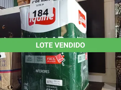 LOTE 184 - 01 LATA DE TINTA IQUINE PINTALAR INTERIORES FOSCO AVELUDADO NA COR BRANCO GELO 18L. (NO ESTADO, LEILÃO NÃO TEM GARANTIA E NEM DEVOLUÇÃO, SUJEITO A POSSÍVEIS AVARIAS VISÍVEIS/OCULTAS E/OU AUSÊNCIA DE COMPONENTES).