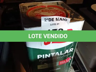 LOTE 173 - 01 LATA DE TINTA IQUINE PINTALAR INTERIORES FOSCO AVELUDADO NA COR PALHA 18L. (NO ESTADO, LEILÃO NÃO TEM GARANTIA E NEM DEVOLUÇÃO, SUJEITO A POSSÍVEIS AVARIAS VISÍVEIS/OCULTAS E/OU AUSÊNCIA DE COMPONENTES).