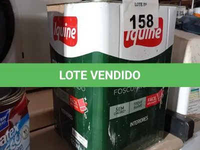 LOTE 158 - 01 LATA DE TINTA IQUINE PINTALAR INTERIORES FOSCO AVELUDADO NA COR BRANCO GELO 18L. (NO ESTADO, LEILÃO NÃO TEM GARANTIA E NEM DEVOLUÇÃO, SUJEITO A POSSÍVEIS AVARIAS VISÍVEIS/OCULTAS E/OU AUSÊNCIA DE COMPONENTES).