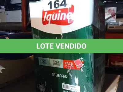 LOTE 164 - 01 LATA DE TINTA IQUINE PINTALAR INTERIORES FOSCO AVELUDADO NA COR BRANCO GELO 18L. (NO ESTADO, LEILÃO NÃO TEM GARANTIA E NEM DEVOLUÇÃO, SUJEITO A POSSÍVEIS AVARIAS VISÍVEIS/OCULTAS E/OU AUSÊNCIA DE COMPONENTES).