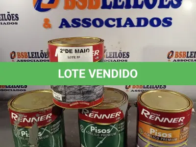 LOTE 149 - 03 GALÕES DE TINTA PARA PISO RENNER E 01 GALÃO DE RESINA ACRÍLICA PARA PEDRAS 3,6L. (NO ESTADO, LEILÃO NÃO TEM GARANTIA E NEM DEVOLUÇÃO, SUJEITO A POSSÍVEIS AVARIAS VISÍVEIS/OCULTAS E/OU AUSÊNCIA DE COMPONENTES).