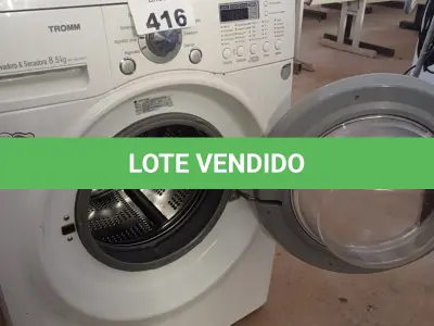 LOTE 416 - 01 LAVA E SECA 8.5KG MARCA LG 220V. (NO ESTADO, LEILÃO NÃO TEM GARANTIA E NEM DEVOLUÇÃO, SUJEITO A POSSÍVEIS AVARIAS VISÍVEIS/OCULTAS E/OU AUSÊNCIA DE COMPONENTES).