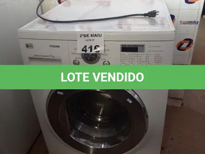 LOTE 416 - 01 LAVA E SECA 8.5KG MARCA LG 220V. (NO ESTADO, LEILÃO NÃO TEM GARANTIA E NEM DEVOLUÇÃO, SUJEITO A POSSÍVEIS AVARIAS VISÍVEIS/OCULTAS E/OU AUSÊNCIA DE COMPONENTES).
