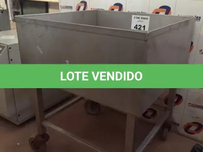 LOTE 421 - 01 COCHO EM INOX COM RALO E RODINHAS. (NO ESTADO, LEILÃO NÃO TEM GARANTIA E NEM DEVOLUÇÃO, SUJEITO A POSSÍVEIS AVARIAS VISÍVEIS/OCULTAS E/OU AUSÊNCIA DE COMPONENTES).