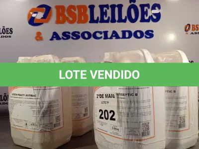 LOTE 202 - 20 LITROS DE ESPUMA HIGIENIZADORA PARA ANTISSEPSIA INSTANTÂNEA DAS MÃOS. (NO ESTADO, LEILÃO NÃO TEM GARANTIA E NEM DEVOLUÇÃO, SUJEITO A POSSÍVEIS AVARIAS VISÍVEIS/OCULTAS E/OU AUSÊNCIA DE COMPONENTES).