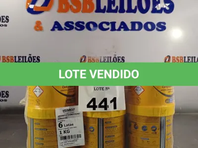 LOTE 441 - 06 LATAS DE ADESIVO ESTRUTURAL DE BASE EPÓXI MEDIA FLUIDEZ, COMPONENTES A+B. (NO ESTADO, LEILÃO NÃO TEM GARANTIA E NEM DEVOLUÇÃO, SUJEITO A POSSÍVEIS AVARIAS VISÍVEIS/OCULTAS E/OU AUSÊNCIA DE COMPONENTES).