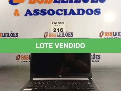 LOTE 216 - 01 NOTEBOOK MARCA HP PARA RETIRADA DE PEÇAS. (NO ESTADO, LEILÃO NÃO TEM GARANTIA E NEM DEVOLUÇÃO, SUJEITO A POSSÍVEIS AVARIAS VISÍVEIS/OCULTAS E/OU AUSÊNCIA DE COMPONENTES).