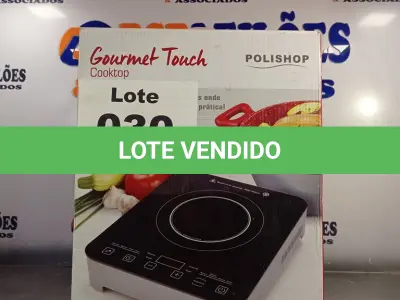 LOTE 030 - 01 - FOGÃO COOKTOP POR INDUÇÃO GOURMET TOUCH POLISHOP (NO ESTADO, NÃO SABEMOS SE FUNCIONA. LEILÃO NÃO TEM GARANTIA E NEM DEVOLUÇÃO, SUJEITO A POSSÍVEIS AVARIAS VISÍVEIS/OCULTAS E/OU AUSÊNCIA DE COMPONENTES)