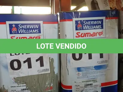 LOTE 011 - 02 - LATAS DE TINTA SHERWIN WILLIAMS SUMARE 18 LITROS (NO ESTADO, NÃO SABEMOS SE FUNCIONA. LEILÃO NÃO TEM GARANTIA E NEM DEVOLUÇÃO, SUJEITO A POSSÍVEIS AVARIAS VISÍVEIS/OCULTAS E/OU AUSÊNCIA DE COMPONENTES)