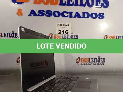 LOTE 216 - 01 NOTEBOOK MARCA HP PARA RETIRADA DE PEÇAS. (NO ESTADO, LEILÃO NÃO TEM GARANTIA E NEM DEVOLUÇÃO, SUJEITO A POSSÍVEIS AVARIAS VISÍVEIS/OCULTAS E/OU AUSÊNCIA DE COMPONENTES).