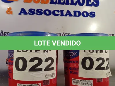 LOTE 022 - 02 - MASSAS ACRÍLICA EUCATEX 5,8KG (NO ESTADO, NÃO SABEMOS SE FUNCIONA. LEILÃO NÃO TEM GARANTIA E NEM DEVOLUÇÃO, SUJEITO A POSSÍVEIS AVARIAS VISÍVEIS/OCULTAS E/OU AUSÊNCIA DE COMPONENTES)