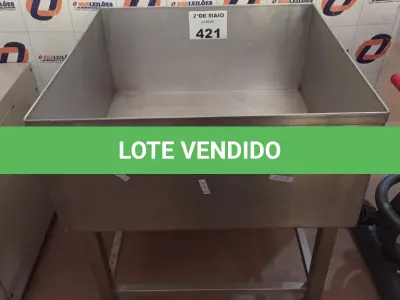 LOTE 421 - 01 COCHO EM INOX COM RALO E RODINHAS. (NO ESTADO, LEILÃO NÃO TEM GARANTIA E NEM DEVOLUÇÃO, SUJEITO A POSSÍVEIS AVARIAS VISÍVEIS/OCULTAS E/OU AUSÊNCIA DE COMPONENTES).