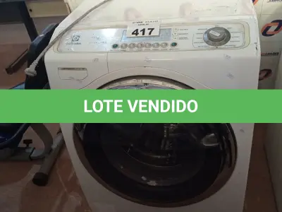 LOTE 417 - 01 LAVA E SECA 12KG MARCA ELECTROLUX 110V. (NO ESTADO, LEILÃO NÃO TEM GARANTIA E NEM DEVOLUÇÃO, SUJEITO A POSSÍVEIS AVARIAS VISÍVEIS/OCULTAS E/OU AUSÊNCIA DE COMPONENTES).