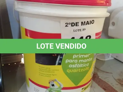 LOTE 448 - 01 BALDE DE PRIMER PARA MANTA ASFÁLTICA QUARTZOLIT 18L. (NO ESTADO, LEILÃO NÃO TEM GARANTIA E NEM DEVOLUÇÃO, SUJEITO A POSSÍVEIS AVARIAS VISÍVEIS/OCULTAS E/OU AUSÊNCIA DE COMPONENTES).