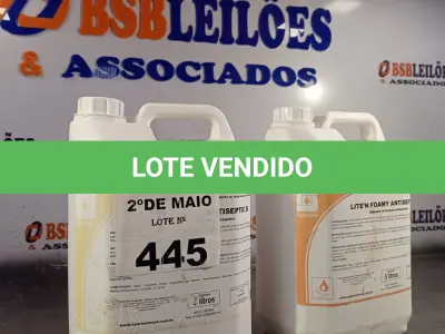LOTE 445 - 10 LITROS DE SABONETE DE ESPUMA ANTISSÉPTICO. (NO ESTADO, LEILÃO NÃO TEM GARANTIA E NEM DEVOLUÇÃO, SUJEITO A POSSÍVEIS AVARIAS VISÍVEIS/OCULTAS E/OU AUSÊNCIA DE COMPONENTES).