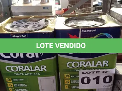 LOTE 010 - 02 - LATAS DE TINTA CORAL CORALAR - 18 LITROS (NO ESTADO, NÃO SABEMOS SE FUNCIONA. LEILÃO NÃO TEM GARANTIA E NEM DEVOLUÇÃO, SUJEITO A POSSÍVEIS AVARIAS VISÍVEIS/OCULTAS E/OU AUSÊNCIA DE COMPONENTES)