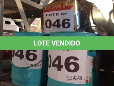 LOTE 046 - 03 – LATAS DE TINTAS (NO ESTADO, NÃO SABEMOS SE FUNCIONA. LEILÃO NÃO TEM GARANTIA E NEM DEVOLUÇÃO, SUJEITO A POSSÍVEIS AVARIAS VISÍVEIS/OCULTAS E/OU AUSÊNCIA DE COMPONENTES)