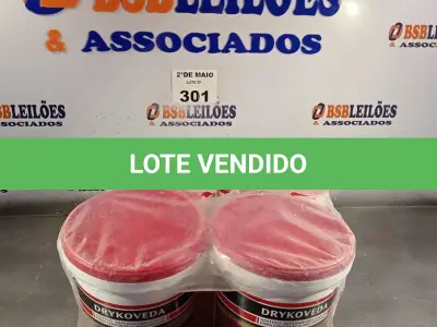 LOTE 301 - 04 BALDES DE DRYKOVEDA, ADITIVO IMPERMEABILIZANTE PARA CONCRETOS E ARGAMASSAS 3,6L. (NO ESTADO, LEILÃO NÃO TEM GARANTIA E NEM DEVOLUÇÃO, SUJEITO A POSSÍVEIS AVARIAS VISÍVEIS/OCULTAS E/OU AUSÊNCIA DE COMPONENTES).