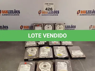 LOTE 426 - 14 HARD DISC PARA PC MARCAS E MODELOS DIVERSOS. (NO ESTADO, LEILÃO NÃO TEM GARANTIA E NEM DEVOLUÇÃO, SUJEITO A POSSÍVEIS AVARIAS VISÍVEIS/OCULTAS E/OU AUSÊNCIA DE COMPONENTES).
