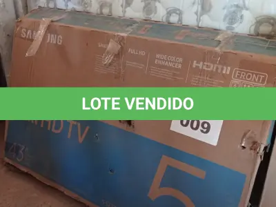 LOTE 009 - 01 – TV SMART TV 43” POLEGADAS SAMSUNG (NO ESTADO, NÃO SABEMOS SE FUNCIONA. LEILÃO NÃO TEM GARANTIA E NEM DEVOLUÇÃO, SUJEITO A POSSÍVEIS AVARIAS VISÍVEIS/OCULTAS E/OU AUSÊNCIA DE COMPONENTES)