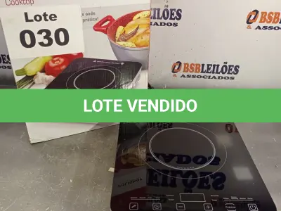 LOTE 030 - 01 - FOGÃO COOKTOP POR INDUÇÃO GOURMET TOUCH POLISHOP (NO ESTADO, NÃO SABEMOS SE FUNCIONA. LEILÃO NÃO TEM GARANTIA E NEM DEVOLUÇÃO, SUJEITO A POSSÍVEIS AVARIAS VISÍVEIS/OCULTAS E/OU AUSÊNCIA DE COMPONENTES)