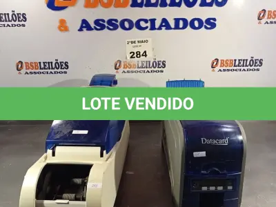LOTE 284 - 02 IMPRESSORAS DE CARTÃO MARCAS DATACARD SENDO 01 MODELO SP55. (NO ESTADO, LEILÃO NÃO TEM GARANTIA E NEM DEVOLUÇÃO, SUJEITO A POSSÍVEIS AVARIAS VISÍVEIS/OCULTAS E/OU AUSÊNCIA DE COMPONENTES).