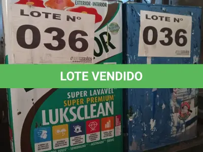 LOTE 036 - 02 – LATAS DE TINTAS (NO ESTADO, NÃO SABEMOS SE FUNCIONA. LEILÃO NÃO TEM GARANTIA E NEM DEVOLUÇÃO, SUJEITO A POSSÍVEIS AVARIAS VISÍVEIS/OCULTAS E/OU AUSÊNCIA DE COMPONENTES)