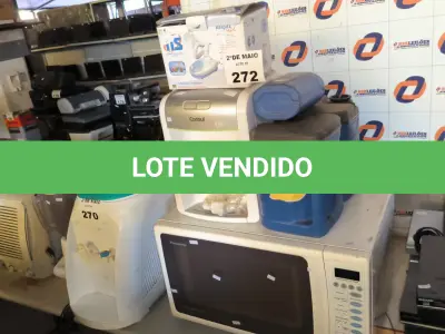 LOTE 272 - 01 MICRO-ONDAS, 01 PURIFICADOR DE ÁGUA, 01 NEBULIZADOR E 03 GARRAFAS TÉRMICAS MARCAS E MODELOS DIVERSOS. (NO ESTADO, LEILÃO NÃO TEM GARANTIA E NEM DEVOLUÇÃO, SUJEITO A POSSÍVEIS AVARIAS VISÍVEIS/OCULTAS E/OU AUSÊNCIA DE COMPONENTES).