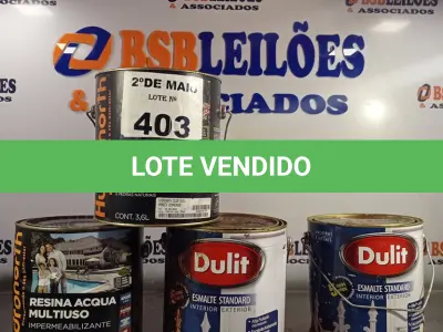 LOTE 403 - 02 GALÕES DE RESINA ACQUA MULTIUSO IMPERMEABILIZANTE, TELHAS, TIJOLOS, ARDÓSIA, PEDRAS NATURAIS E 02 GALÕES DE ESMALTE DULIT MADEIRA E METAIS SENDO 01 NA COR AMARELO BRILHANTE 3,6L. (NO ESTADO, LEILÃO NÃO TEM GARANTIA E NEM DEVOLUÇÃO, SUJEITO A POSSÍVEIS AVARIAS VISÍVEIS/OCULTAS E/OU AUSÊNCIA DE COMPONENTES).