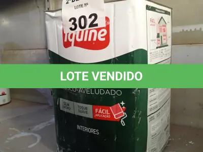 LOTE 302 - 01 LATA DE TINTA IQUINE PINTALAR INTERIORES FOSCO AVELUDADO NA COR BRANCO GELO 18L. (NO ESTADO, LEILÃO NÃO TEM GARANTIA E NEM DEVOLUÇÃO, SUJEITO A POSSÍVEIS AVARIAS VISÍVEIS/OCULTAS E/OU AUSÊNCIA DE COMPONENTES).