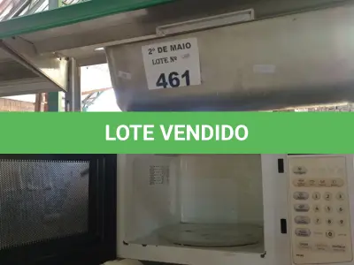 LOTE 461 - 01 MICRO-ONDAS E 01 CUBA PARA LAVATÓRIO EM AÇO INOX. (NO ESTADO, LEILÃO NÃO TEM GARANTIA E NEM DEVOLUÇÃO, SUJEITO A POSSÍVEIS AVARIAS VISÍVEIS/OCULTAS E/OU AUSÊNCIA DE COMPONENTES).