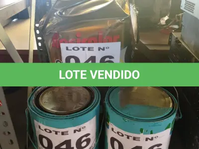 LOTE 046 - 03 – LATAS DE TINTAS (NO ESTADO, NÃO SABEMOS SE FUNCIONA. LEILÃO NÃO TEM GARANTIA E NEM DEVOLUÇÃO, SUJEITO A POSSÍVEIS AVARIAS VISÍVEIS/OCULTAS E/OU AUSÊNCIA DE COMPONENTES)