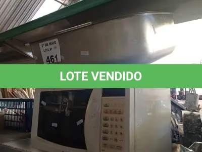 LOTE 461 - 01 MICRO-ONDAS E 01 CUBA PARA LAVATÓRIO EM AÇO INOX. (NO ESTADO, LEILÃO NÃO TEM GARANTIA E NEM DEVOLUÇÃO, SUJEITO A POSSÍVEIS AVARIAS VISÍVEIS/OCULTAS E/OU AUSÊNCIA DE COMPONENTES).