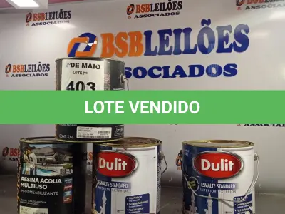 LOTE 403 - 02 GALÕES DE RESINA ACQUA MULTIUSO IMPERMEABILIZANTE, TELHAS, TIJOLOS, ARDÓSIA, PEDRAS NATURAIS E 02 GALÕES DE ESMALTE DULIT MADEIRA E METAIS SENDO 01 NA COR AMARELO BRILHANTE 3,6L. (NO ESTADO, LEILÃO NÃO TEM GARANTIA E NEM DEVOLUÇÃO, SUJEITO A POSSÍVEIS AVARIAS VISÍVEIS/OCULTAS E/OU AUSÊNCIA DE COMPONENTES).