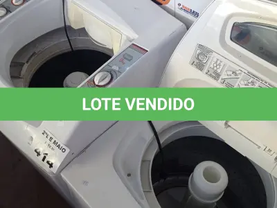 LOTE 414 - 02 MÁQUINAS DE LAVAR ROUPAS MARCAS E MODELOS DIVERSOS PARA RETIRADA DE PEÇAS. (NO ESTADO, LEILÃO NÃO TEM GARANTIA E NEM DEVOLUÇÃO, SUJEITO A POSSÍVEIS AVARIAS VISÍVEIS/OCULTAS E/OU AUSÊNCIA DE COMPONENTES).