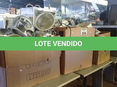LOTE 374 - 01 LOTE COM GRANDE QUANTIDADE DE LUMINÁRIAS DE EMBUTIR MARCAS E MODELOS DIVERSOS. (NO ESTADO, LEILÃO NÃO TEM GARANTIA E NEM DEVOLUÇÃO, SUJEITO A POSSÍVEIS AVARIAS VISÍVEIS/OCULTAS E/OU AUSÊNCIA DE COMPONENTES).
