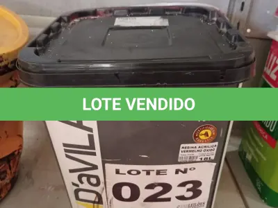 LOTE 023 - 01 - TINTA RESINA ACRÍLICA VERMELHO OXIDO 18 LITROS (NO ESTADO, NÃO SABEMOS SE FUNCIONA. LEILÃO NÃO TEM GARANTIA E NEM DEVOLUÇÃO, SUJEITO A POSSÍVEIS AVARIAS VISÍVEIS/OCULTAS E/OU AUSÊNCIA DE COMPONENTES)