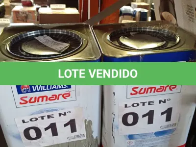 LOTE 011 - 02 - LATAS DE TINTA SHERWIN WILLIAMS SUMARE 18 LITROS (NO ESTADO, NÃO SABEMOS SE FUNCIONA. LEILÃO NÃO TEM GARANTIA E NEM DEVOLUÇÃO, SUJEITO A POSSÍVEIS AVARIAS VISÍVEIS/OCULTAS E/OU AUSÊNCIA DE COMPONENTES)