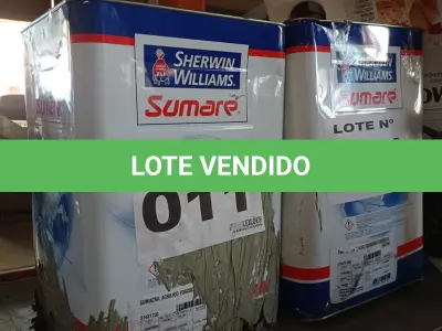 LOTE 011 - 02 - LATAS DE TINTA SHERWIN WILLIAMS SUMARE 18 LITROS (NO ESTADO, NÃO SABEMOS SE FUNCIONA. LEILÃO NÃO TEM GARANTIA E NEM DEVOLUÇÃO, SUJEITO A POSSÍVEIS AVARIAS VISÍVEIS/OCULTAS E/OU AUSÊNCIA DE COMPONENTES)