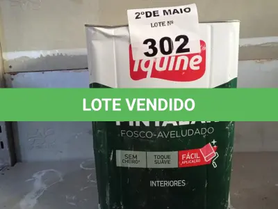 LOTE 302 - 01 LATA DE TINTA IQUINE PINTALAR INTERIORES FOSCO AVELUDADO NA COR BRANCO GELO 18L. (NO ESTADO, LEILÃO NÃO TEM GARANTIA E NEM DEVOLUÇÃO, SUJEITO A POSSÍVEIS AVARIAS VISÍVEIS/OCULTAS E/OU AUSÊNCIA DE COMPONENTES).