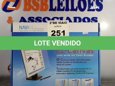 LOTE 251 - 01 TELA NAVISIS EZ-CANVAS. (NO ESTADO, LEILÃO NÃO TEM GARANTIA E NEM DEVOLUÇÃO, SUJEITO A POSSÍVEIS AVARIAS VISÍVEIS/OCULTAS E/OU AUSÊNCIA DE COMPONENTES).