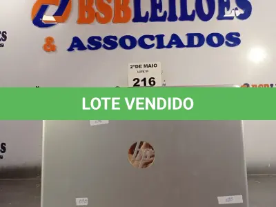 LOTE 216 - 01 NOTEBOOK MARCA HP PARA RETIRADA DE PEÇAS. (NO ESTADO, LEILÃO NÃO TEM GARANTIA E NEM DEVOLUÇÃO, SUJEITO A POSSÍVEIS AVARIAS VISÍVEIS/OCULTAS E/OU AUSÊNCIA DE COMPONENTES).