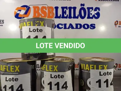 LOTE 114 - 04 - TINTAS PARA DEMARCAÇÃO VIÁRIA A BASE DE SOLVENTE 3,6 L - VIAFLEX (NO ESTADO, NÃO SABEMOS SE FUNCIONA. LEILÃO NÃO TEM GARANTIA E NEM DEVOLUÇÃO, SUJEITO A POSSÍVEIS AVARIAS VISÍVEIS/OCULTAS E/OU AUSÊNCIA DE COMPONENTES)
