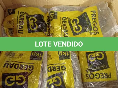 LOTE 219 - 10 KG PREGOS GERDAU 18X27 (NO ESTADO, NÃO SABEMOS SE FUNCIONA. LEILÃO NÃO TEM GARANTIA E NEM DEVOLUÇÃO, SUJEITO A POSSÍVEIS AVARIAS VISÍVEIS/OCULTAS E/OU AUSÊNCIA DE COMPONENTES)