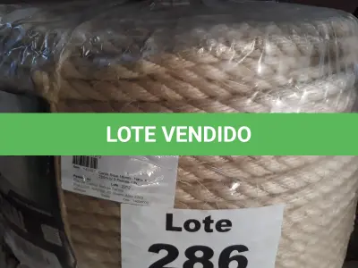 LOTE 286 - 220 METROS CORDA SISAL 18MM (NO ESTADO, NÃO SABEMOS SE FUNCIONA. LEILÃO NÃO TEM GARANTIA E NEM DEVOLUÇÃO, SUJEITO A POSSÍVEIS AVARIAS VISÍVEIS/OCULTAS E/OU AUSÊNCIA DE COMPONENTES)