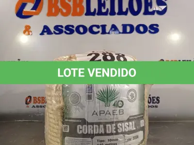 LOTE 288 - 140 METROS CORDA SISAL 10MM (NO ESTADO, NÃO SABEMOS SE FUNCIONA. LEILÃO NÃO TEM GARANTIA E NEM DEVOLUÇÃO, SUJEITO A POSSÍVEIS AVARIAS VISÍVEIS/OCULTAS E/OU AUSÊNCIA DE COMPONENTES)