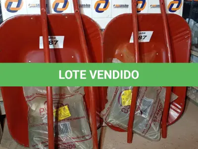 LOTE 087 - 02 - CARRINHOS DE MÃO (NO ESTADO, NÃO SABEMOS SE FUNCIONA. LEILÃO NÃO TEM GARANTIA E NEM DEVOLUÇÃO, SUJEITO A POSSÍVEIS AVARIAS VISÍVEIS/OCULTAS E/OU AUSÊNCIA DE COMPONENTES)