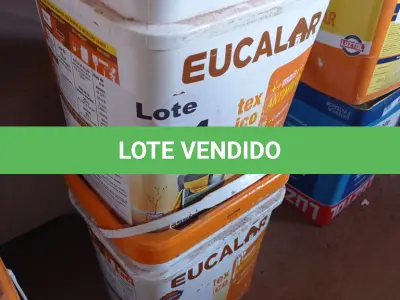 LOTE 184 - 02 - TINTAS ACRÍLICA EUCALAR 18 LITROS (NO ESTADO, NÃO SABEMOS SE FUNCIONA. LEILÃO NÃO TEM GARANTIA E NEM DEVOLUÇÃO, SUJEITO A POSSÍVEIS AVARIAS VISÍVEIS/OCULTAS E/OU AUSÊNCIA DE COMPONENTES)